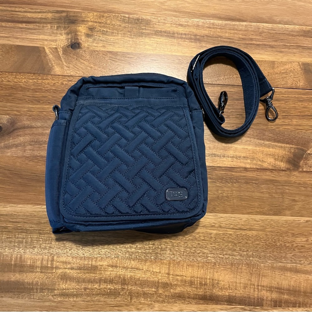 LUG Navy Quilted Crossbody Bag